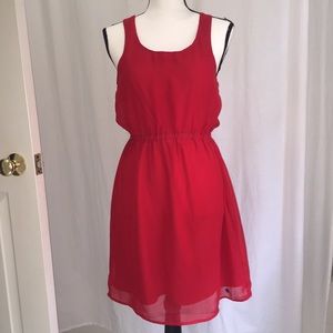 Pretty Red Sheer Tommy Girl Cocktail Dress